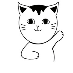 A cute little cat with lines created to be able to decorate the work.