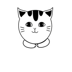 A cute little cat with lines created to be able to decorate the work. 
