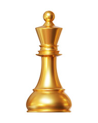 3d gold chess piece king or queen on isolated background. Chess Strategy for Business Leadership and Team Success Concepts. Vector illustration.	
