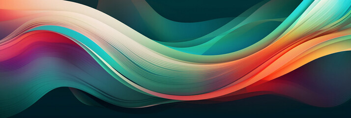 Colorful organic lines as abstract wallpaper background illustration, banner, generative AI