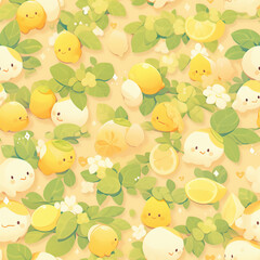 Fototapeta premium Anime cute animal illustration,created with generative ai tecnology.