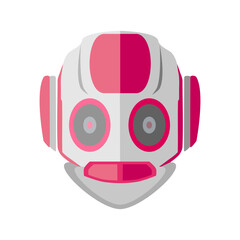 Portrait of a pink robot vector illustration