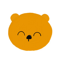 Drawing of teddy bear with emotional emoji characters