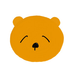 Drawing of teddy bear with emotional emoji characters