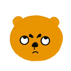 Drawing of teddy bear with emotional emoji characters