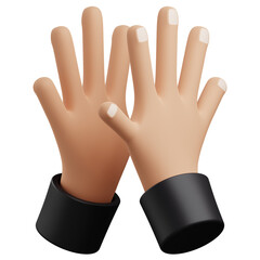 3d claping hand gesture illustration with isolated design