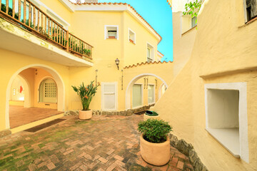 Cityscape with Coastal architecture in Porto Cervo, Sardinia, Italy