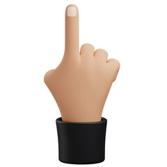 3d one finger hand gesture illustration with isolated design