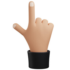 Obraz premium 3d pointing hand gesture illustration with isolated design