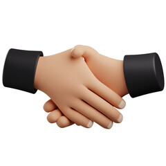 3d handshake hand gesture illustration with isolated design