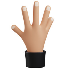 3d reaching up hand gesture illustration with isolated design
