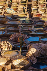 Morocco. Fez. The Chouara tannery is the largest of the four traditional tanneries still present in...