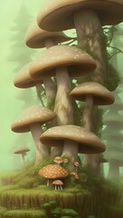 mushroom druid character | ai-generated