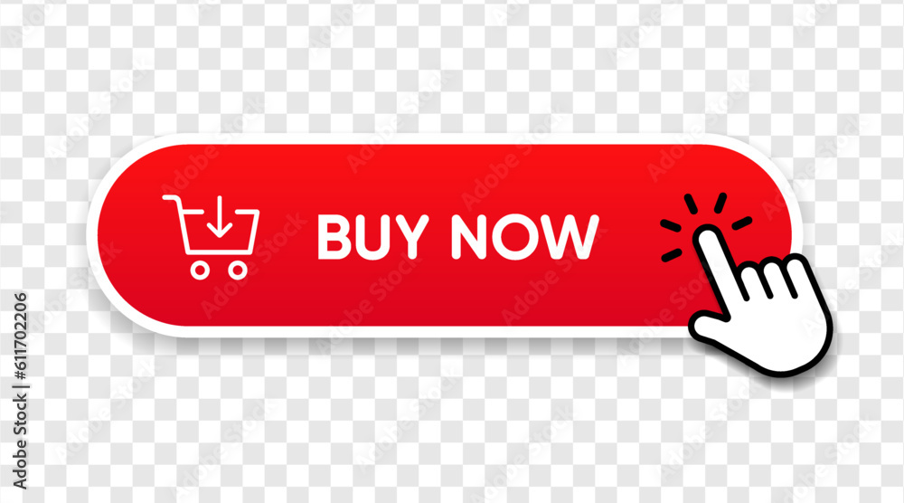 Aufkleber 3d click here web buttons. set of action button, hand cursor and arrow pointing click link buttons. 