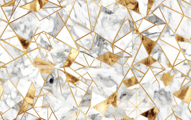 Fototapeta premium Marble White and Gold Elegant Generative by AI