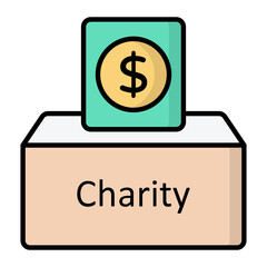 Charity Line Color Icon