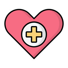 Medical Love Line Color Icon