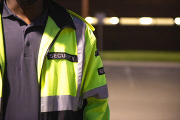 Security guard patrolling at school