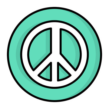 World Peace Logo Line Color Icon