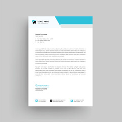 Dental Care Medical and hospital letterhead design template with yellow, blue, green and red color. creative modern letter head design template for your project.