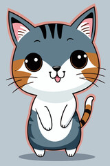 Cartoon cat characters. Flat color simple style design. Vector illustration isolated.