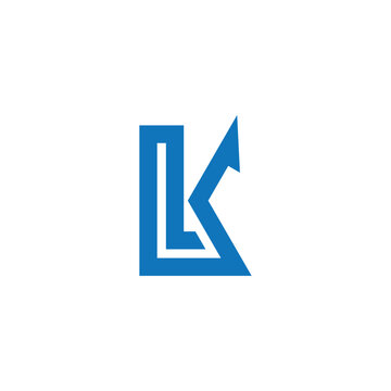 letter lk simple geometric arrow line logo vector