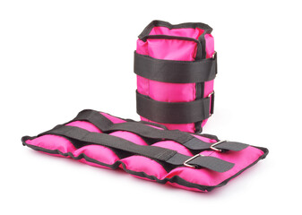 Pair of red fitness ankle weights