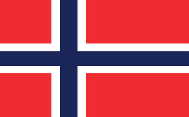 Norway national official flag symbol, banner vector illustration.