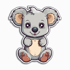 Adorable Koala in cartoon, doodle style. Set, Lovely Australian Animals logo Characters Vector Illustration
