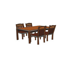 Wooden table, brown simple table vector. white background isolated.