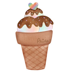 Pride Rainbow Ice Cream Drawing
