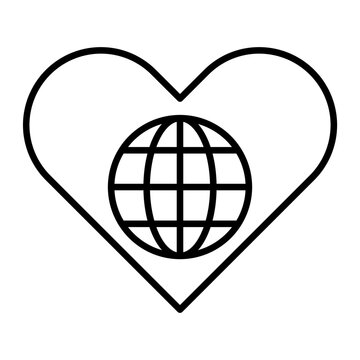 World Love Thin Line Icon