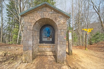 The "Rochuskapelle" in the canton of Basel Land in Switzerland, the small chapel is on a beautiful hiking trail.