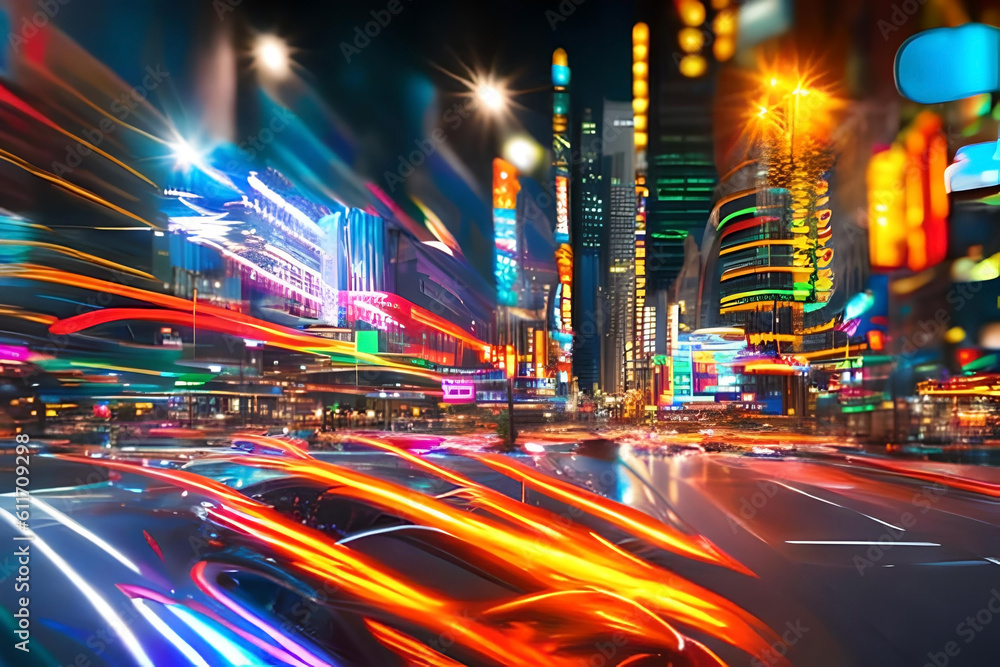 Poster a dynamic bokeh background, with vibrant and energetic out-of-focus lights in motion, creating a sen