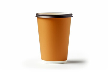 Cup of drink on white background. Created with artificial intelligence.