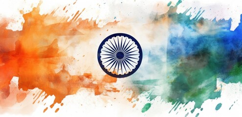 Naklejka premium Indian flag background. Illustration AI Generative.