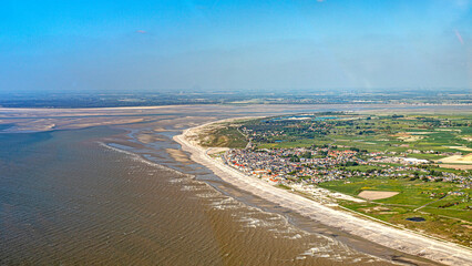 Fototapeta na wymiar North of France and Bay of Somme in French Channel coastline