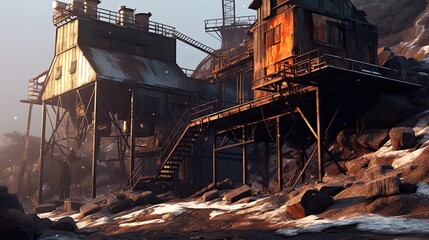 Abandoned Mine, Generative AI Illustration