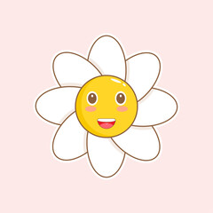 happy character daisy flower mascot vector. cartoon character illustration