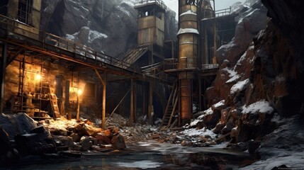 Abandoned Mine, Generative AI Illustration