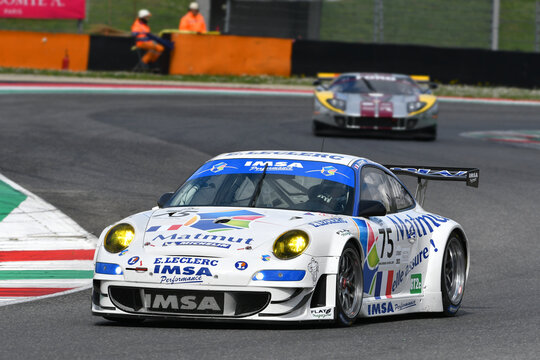 Scarperia, 2 April 2023: Porsche 997 GT3 RSR year 2009 in action during Mugello Classic 2023 at Mugello Circuit in Italy.