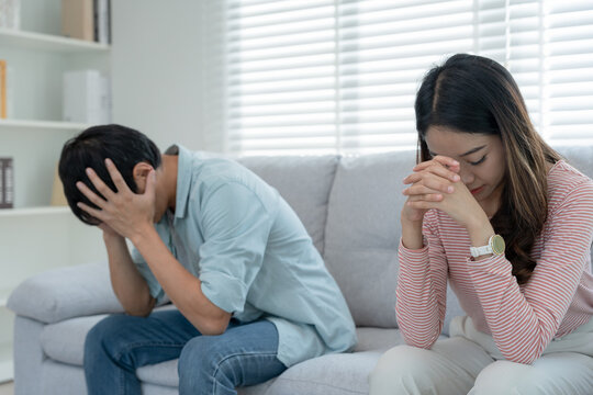 Divorce and quarrels. couples are desperate and disappointed after marriage. Husband and wife are sad, upset and frustrated after quarrels. distrust, love problems, betrayals. family problem.
