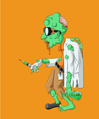 zombie scientist character design