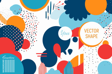 Abstract background with geometric shapes. Vector illustration in trendy flat style