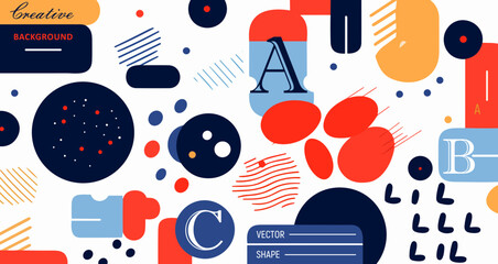 Abstract background with geometric shapes. Vector illustration in trendy flat style