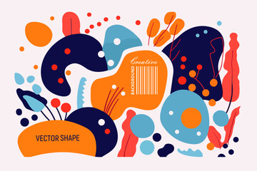 Abstract background with geometric shapes. Vector illustration in trendy flat style