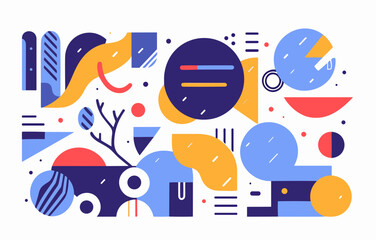 Obraz premium Abstract background with geometric shapes. Vector illustration in trendy flat style