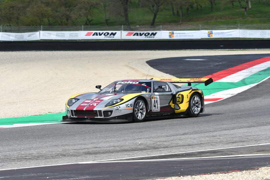 Scarperia, 2 April 2023: Ford GT year 2010 in action during Mugello Classic 2023 at Mugello Circuit in Italy.
