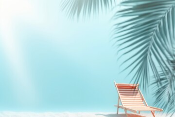 Blue summer time vibes background. Illustration AI Generative.