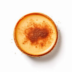 
Delicious Melktert, cheese cake isolated on white background, generative AI

